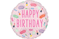 Foil Balloon - "HAPPY BIRTHDAY" - Spa Party - Pink - 45 cm